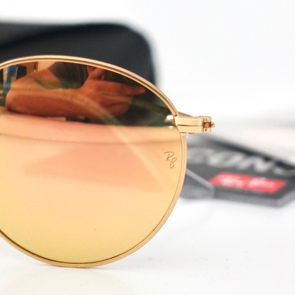 Ray Ban Round Gold Copper Mirror RB3447 - Picture 6 of 8